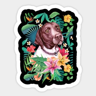 Tropical German Shorthaired Pointer Sticker